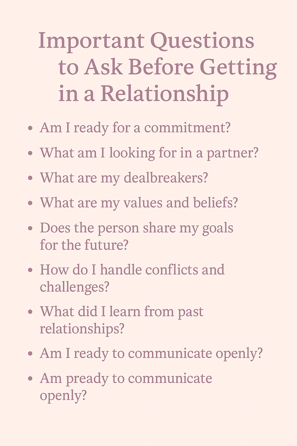 Questions to Ask Before Getting in a Relationship