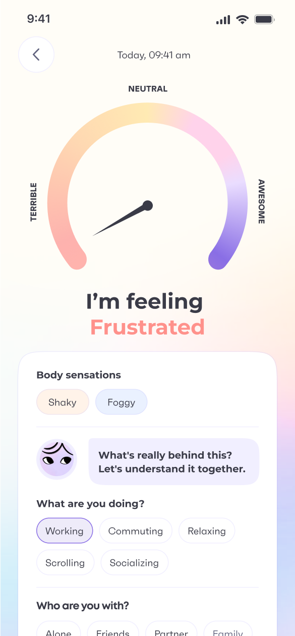 Soula noticing patterns in your stress, sleep and mood